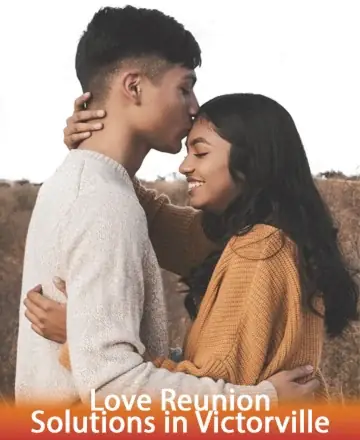 In the gentle embrace of a serene landscape, two souls connect deeply, sharing a moment of tender affection. Their peaceful unity reflects a profound bond, radiating warmth and understanding. This image invites you to embrace love’s healing journey. Love reunion solutions in Victorville.