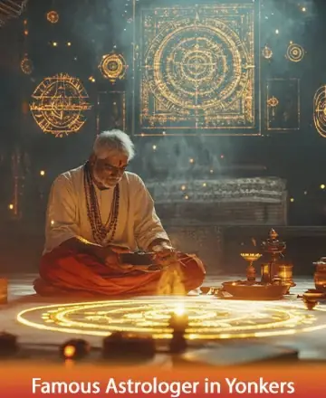 In a serene sanctuary filled with soft, glowing light, a wise elder sits in tranquil reflection, surrounded by sacred symbols and gentle incense. His presence radiates peace and wisdom, inviting a journey into deeper understanding and harmony. Famous astrologer in Yonkers.