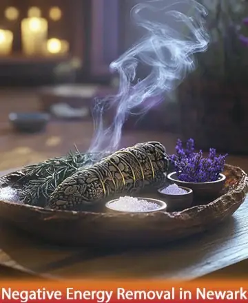 In a serene sanctuary bathed in soft candlelight, the gentle swirl of incense smoke dances through the air, enveloping you in a cocoon of calm and tranquility. Experience the soothing embrace of nature’s essence, guiding you towards inner peace. Negative energy removal in Newark.