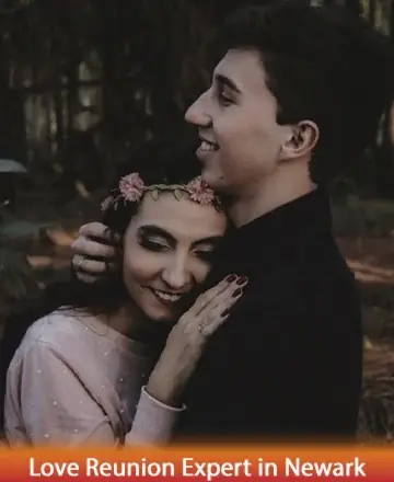 In the gentle embrace of the forest's whispering trees, two souls find solace and warmth in each other's presence. Their smiles speak of cherished connections and renewed hopes, surrounded by nature's serene beauty. Love reunion expert in Newark.