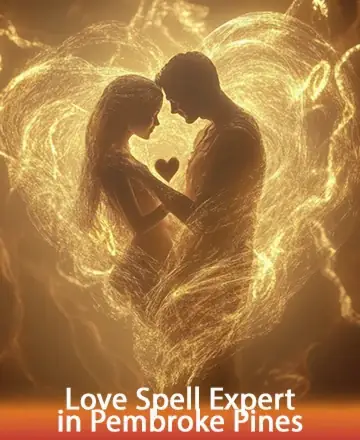 In a tender embrace, two souls are gently wrapped in a luminous heart, radiating warmth and connection. This image captures the essence of love's profound energy, enveloping you in peace and understanding. Love spell expert in Pembroke Pines.