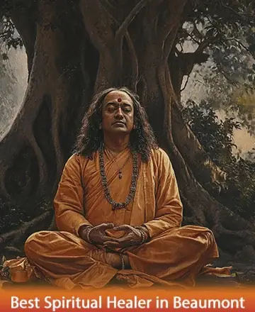 In a serene embrace of nature, a wise guide sits peacefully beneath an ancient tree, radiating calm and profound wisdom. His presence invites you to find solace and inner harmony, offering a gentle path to spiritual awakening. Spiritual healer in Beaumont.
