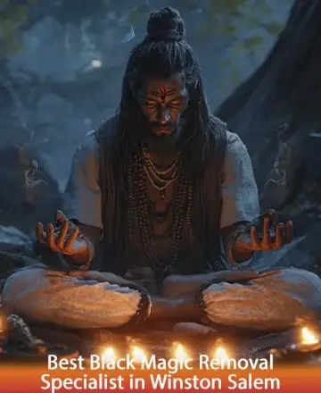 In a serene forest setting, a wise figure sits in tranquil meditation, surrounded by the soft glow of candlelight. The calm presence exudes peace and deep wisdom, inviting you to find solace and clarity. Black magic removal in Winston Salem.