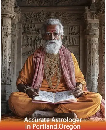 In a serene sanctuary adorned with intricate carvings, a wise sage sits gracefully, exuding tranquility and wisdom. His gentle presence invites a deep sense of peace, guiding seekers on their path to inner harmony and understanding. Accurate astrologer in Portland, Oregon.