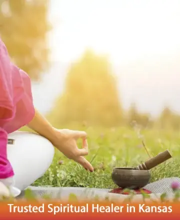 Bathed in the gentle glow of the morning sun, a serene moment unfolds. The soft whisper of incense mingles with the tranquil energy of meditation, creating a sacred space for reflection and peace. Trusted spiritual healer in Kansas.