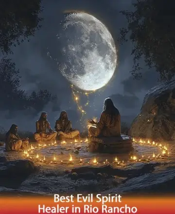 In the serene embrace of a moonlit night, four souls gather around a circle of glowing candles, weaving a tapestry of tranquility and connection. The gentle illumination fosters a deep sense of harmony and understanding. Spiritual protection in Rio Rancho.