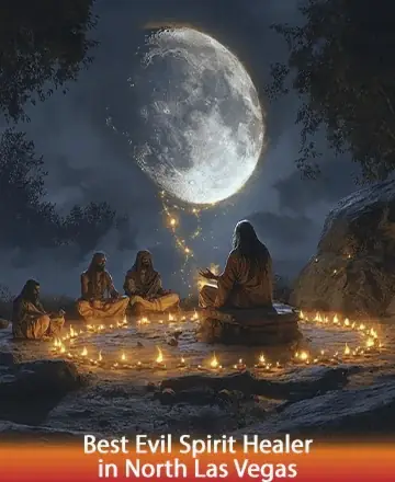 In the serene embrace of moonlight, a circle of gentle souls gathers, surrounded by the warmth of flickering candles. This sacred space, bathed in celestial glow, invites peace and harmony into the heart. Trust in the journey. Evil spirit healer in North Las Vegas.