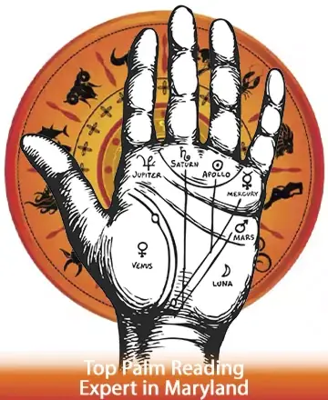 In the gentle embrace of wisdom, a hand unfolds against a warm, celestial backdrop, inviting a journey of self-discovery. Each line speaks a language of ancient secrets, offering solace and guidance. Trust in the path of enlightenment. Palm reading in Maryland.