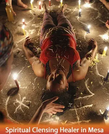 In a serene circle of glowing candles, a soul finds tranquility and renewal. The gentle hands and warm ambiance create a sacred space for spiritual cleansing, inviting peace and harmony. Experience profound healing and connection with a trusted guide. Spiritual cleansing healer in Mesa.