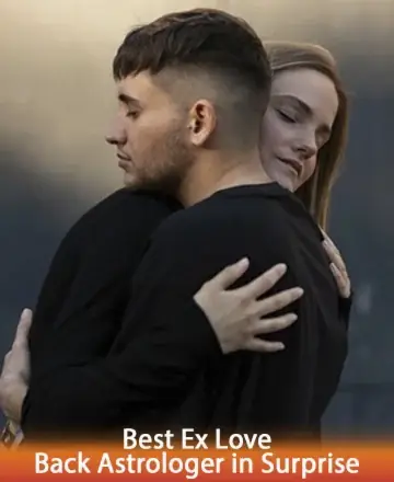Couple embracing peacefully at twilight, representing emotional reconnection and love restoration guided by an astrologer in Surprise.