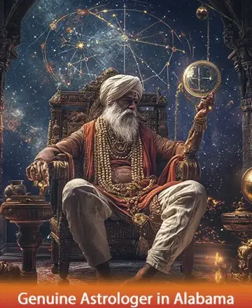 In a serene cosmic embrace, a wise sage sits gracefully, enveloped by the gentle glow of the universe. His presence radiates profound wisdom and tranquility, inviting you to explore the depths of your spirit with gentle guidance and ancient insight. Genuine astrologer in Alabama.
