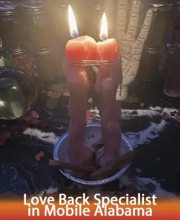 In the gentle glow of entwined candles, a serene atmosphere envelops you with warmth and reassurance. The soothing ambiance invites a sense of peace and unity, guiding you towards deeper connections and healing. Love back specialist in Mobile Alabama.