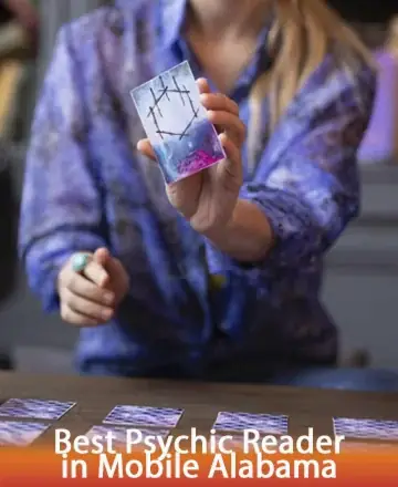 In a serene setting, a gentle hand gracefully reveals a card, inviting you into a world of introspection and clarity. The soothing colors and calming presence create a space where wisdom flows effortlessly. Tarot reading in Mobile, Alabama.