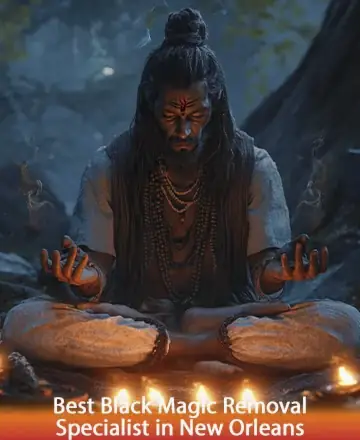In the heart of a serene forest, a wise sage sits in tranquil meditation, surrounded by a gentle glow of candlelight. The air is filled with a sense of calm and deep introspection, inviting inner peace and spiritual clarity. Black magic removal in New Orleans.