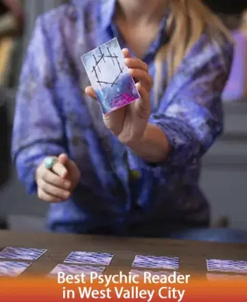 In a serene setting, a gentle hand reveals a tarot card, inviting you into a world of insight and understanding. The calming hues and thoughtful presence promise guidance and clarity, wrapping you in warmth and wisdom. Tarot reading in West Valley City.