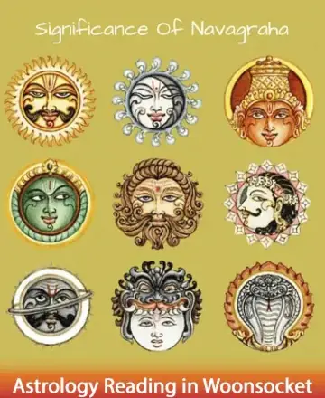 Discover the serene embrace of the Navagraha, a celestial harmony that guides the soul towards balance and peace. Each symbol reflects ancient wisdom, offering gentle support on your spiritual journey. Feel connected and uplifted. Astrology reading in Woonsocket.