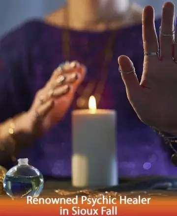In a serene setting, gentle hands hover over a flickering candle, radiating warmth and tranquility. The soft glow illuminates the space, inviting peace and introspection. This harmonious scene embodies a haven of calm and spiritual clarity. Psychic healing in Sioux Falls.