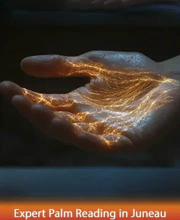 A glowing hand symbolizing energy and mysticism, promoting 