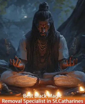 In the serene embrace of nature, a wise figure sits in tranquil meditation, surrounded by the gentle glow of candlelight. This sacred moment invites peace and reflection, offering a pathway to inner harmony and wisdom. Black magic removal in St. Catharines.