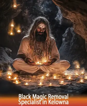 In a serene cave illuminated by warm candlelight, a wise figure sits in peaceful meditation, exuding tranquility and deep spiritual insight. This comforting presence invites you to release your worries and embrace inner calm. Discover the path to peace with black magic removal in Kelowna.