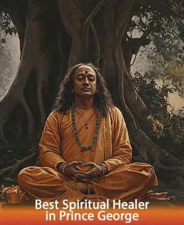 In a serene embrace of nature, a wise figure sits peacefully beneath a majestic tree, exuding calm and profound wisdom. The gentle aura invites you to find solace and clarity in life's journey, enveloping you in warmth and understanding. Spiritual guidance in Prince George.