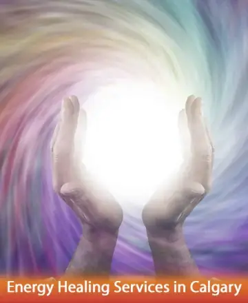 In the gentle embrace of healing hands, a radiant light swirls amidst soothing colors, inviting a sense of calm and serenity. This image evokes a journey towards inner peace and well-being, fostering trust and warmth. Energy healing services in Calgary.