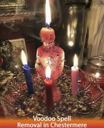 In a serene setting, gentle candlelight bathes the room in a warm glow, casting soft shadows that dance with tranquility. The air is filled with a sense of calm and healing, inviting peace and clarity into your heart. Voodoo spell removal in Chestermere.