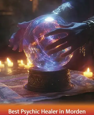 In the gentle glow of candlelight, a mystical crystal ball reflects the warmth of healing energy, inviting you into a world of peace and wisdom. Let your spirit be guided and comforted on this serene journey. Psychic reading in Morden.