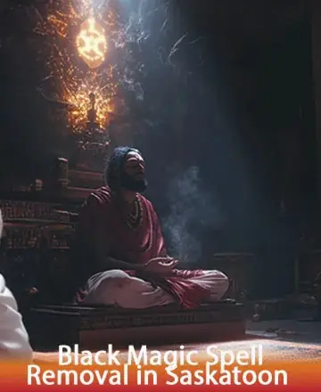 In the serene glow of sacred light, a wise figure sits in tranquil meditation, enveloped by the gentle whispers of incense smoke. This peaceful scene invites you to embrace calm and find solace in spiritual guidance. Black magic spell removal in Saskatoon.