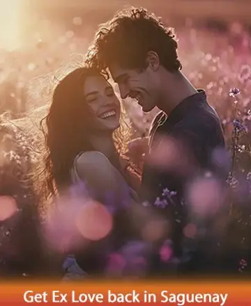 In the gentle embrace of a golden sunset, two souls reconnect amidst a field of blooming wildflowers. Their smiles radiate warmth and the promise of renewed love, enveloping them in a serene and timeless moment. Rekindle lost connections, ex love back in Saguenay.