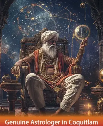 Amidst a celestial tapestry, a wise sage sits in serene contemplation, gently holding the universe's mysteries. His presence exudes tranquility and profound wisdom, offering a sanctuary of peace and understanding. Discover your cosmic journey with astrology readings in Coquitlam.