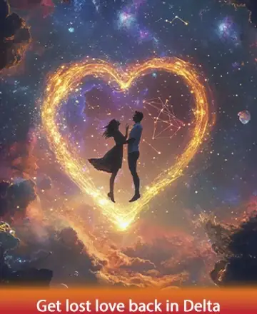 In a cosmic tapestry of vibrant colors, two souls gracefully float within a glowing heart, surrounded by the serene beauty of the universe. This enchanting scene invites you to embrace love and connection, nurturing warmth and harmony. Rekindle love in Delta.