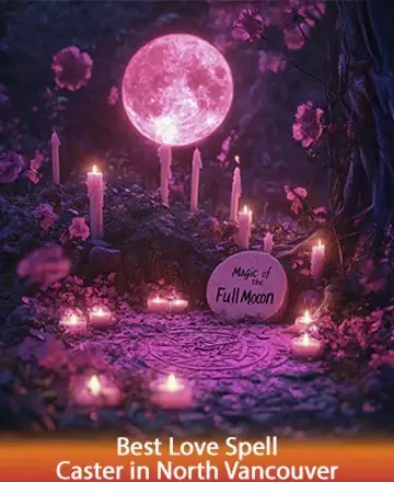 Beneath the gentle glow of the full moon, a serene altar adorned with flickering candles and delicate blossoms invites peace and reflection. The soothing ambiance whispers of mystical energies and heartfelt intentions. Discover tranquility and connection with the best love spell caster in North Vancouver.