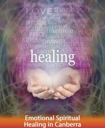 In a gentle embrace of serenity, open hands cradle a luminous heart, surrounded by words of love and healing. This image whispers of peace, inviting you to a space where your spirit can find solace and renewal. Emotional spiritual healing in Canberra.
