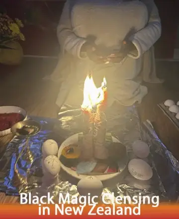 In a serene setting filled with soft, flickering candlelight, a peaceful ritual unfolds, offering a sense of calm and tranquility. Surrounded by gentle symbols of protection and renewal, this moment invites warmth and healing into your life. Black magic cleansing in New Zealand.