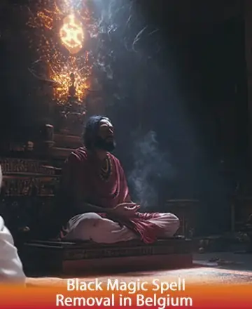 In the serene glow of sacred light, a figure sits in tranquil meditation, surrounded by an aura of ancient wisdom and peaceful energy. The atmosphere is imbued with a sense of calm and spiritual clarity. Black magic spell removal in Belgium.