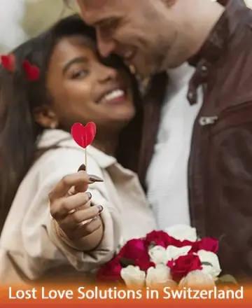 In a serene embrace, two souls unite in a moment filled with warmth and joy. The gentle offering of a heart-shaped token symbolizes the promise of rekindled love and lasting happiness. Feel the tender connection and heartfelt peace. Lost love solutions in Switzerland.
