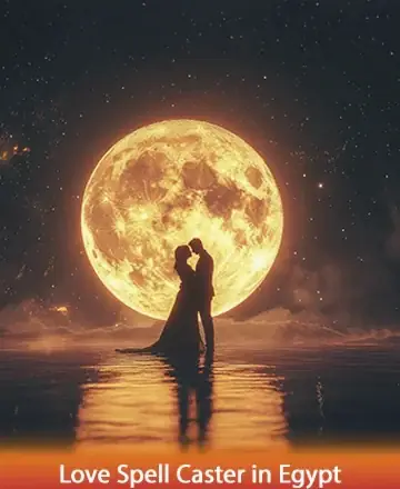 Beneath the luminous glow of a golden moon, two souls embrace, wrapped in a serene dance of love and unity. The gentle waves mirror their connection, creating a tranquil scene of harmony and grace. Love spell caster in Egypt.