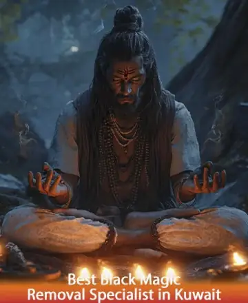 In the serene embrace of nature, a wise sage sits in deep meditation, surrounded by the soft glow of candlelight. The peaceful aura radiates wisdom and tranquility, inviting a journey inward to discover inner peace and strength. Black magic removal in Kuwait.