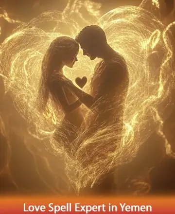 In the gentle embrace of warm, golden light, two souls connect deeply, wrapped in an ethereal glow of love and unity. This image radiates a tranquil harmony, inviting peace and trust into the heart. Love spell expert in Yemen.